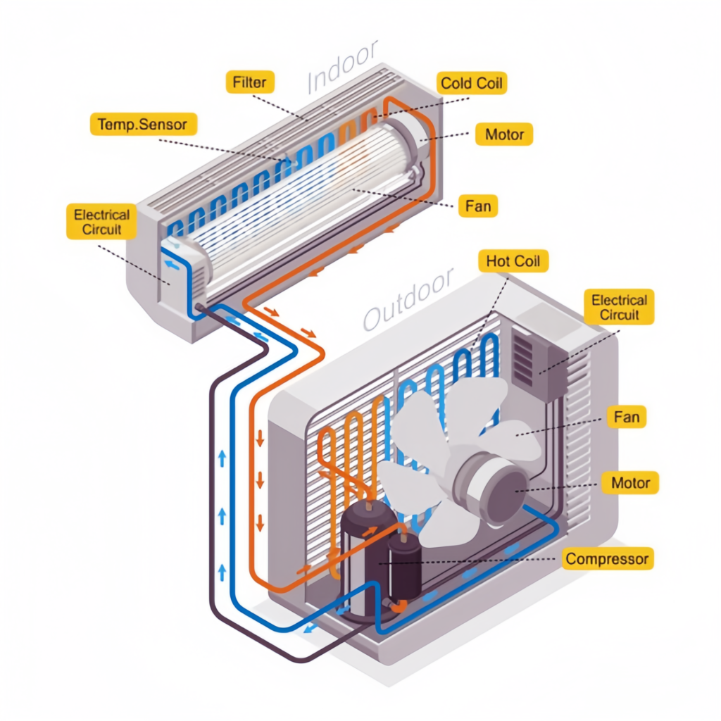 Air Conditioning Unit with DC Motor