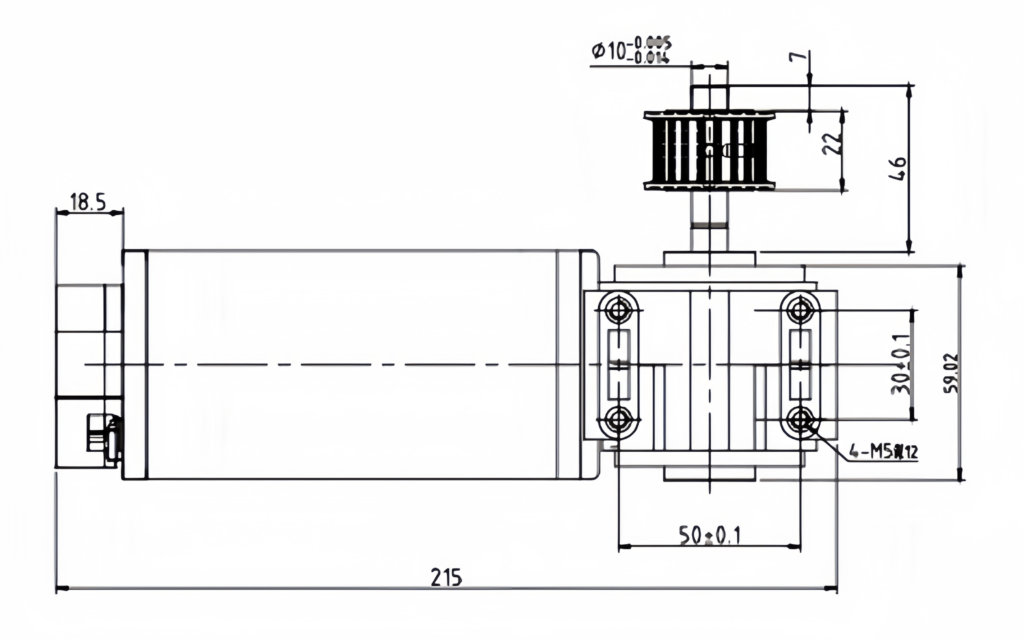 Custom automatic door motor drawing with pulley structure