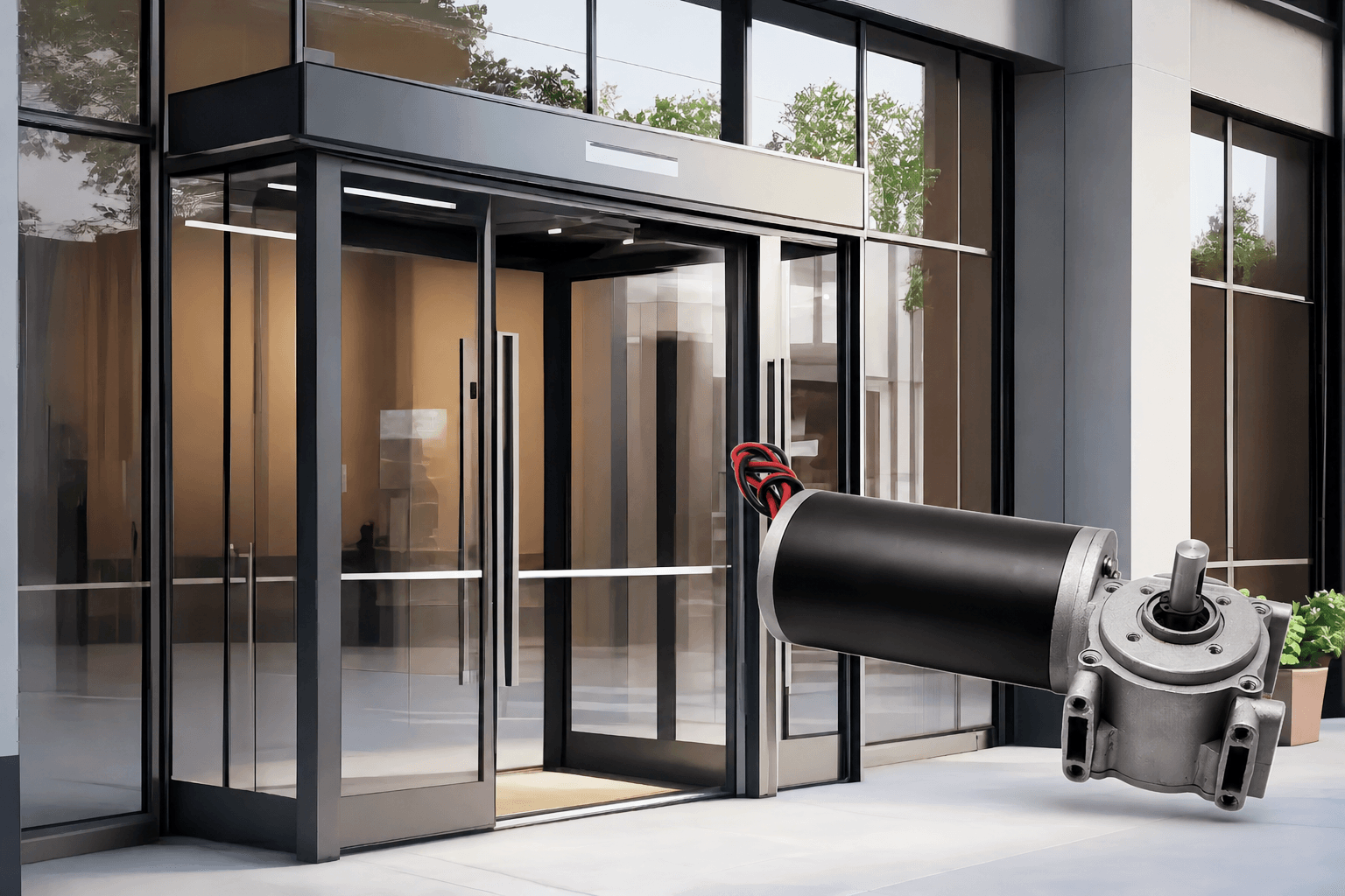 DC gear motor for automatic door operator system